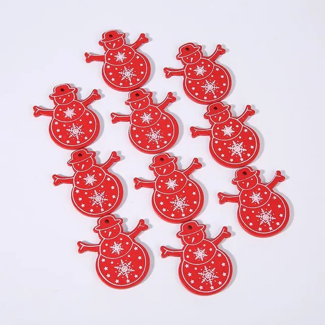 Wooden Christmas decorations - 10 pcs