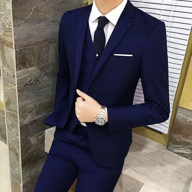 Luxury Suit Set 3 Pcs - Formal Jacket + Vest + Trousers