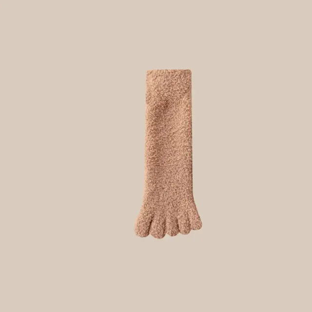 Women's winter socks made of coral fleece with separate fingers at home