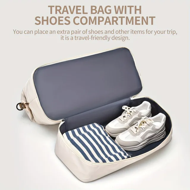 Practical fashion shoulder bag, hand-held travel cable, large sports bag with shoe compartment