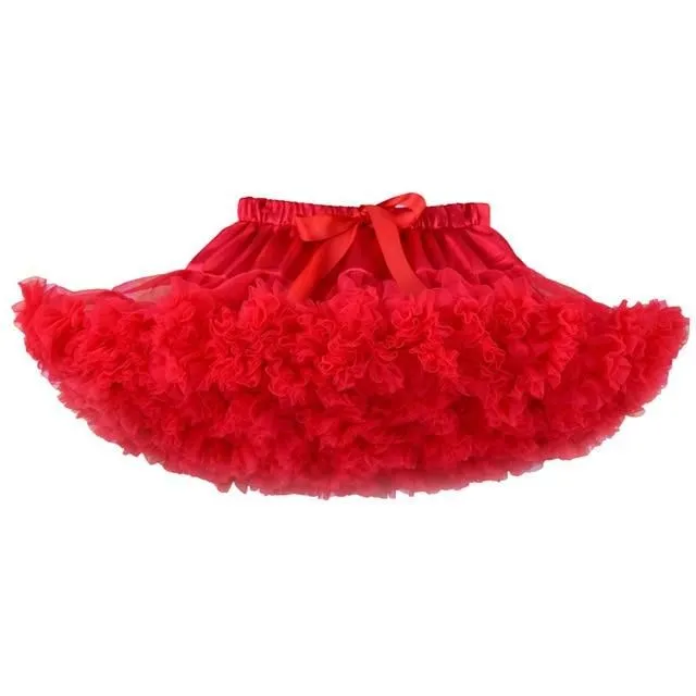 Girl's tulle skirt with ruching