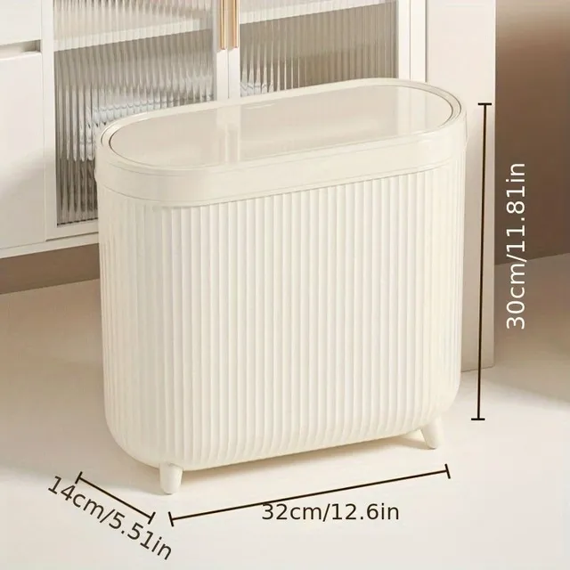 1pc Toilet Bucket On Garbage With Foot, For Household Well Looking Type Lisa With lid With Narrow Shrimp Garbage Basket, Large Capacity Toilet With Narrow Seam Basket On Paper, Kitchen Bathroom Bedroom Office Supplements, Home Decoration