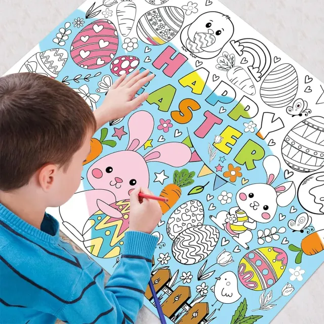 Easter tablecloth with graffiti theme - coloring book