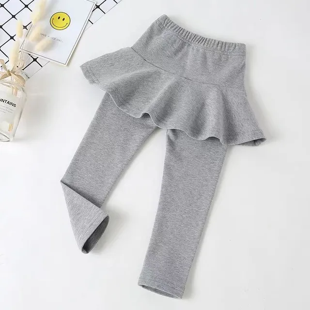 Girls cute leggings with ruffle skirt