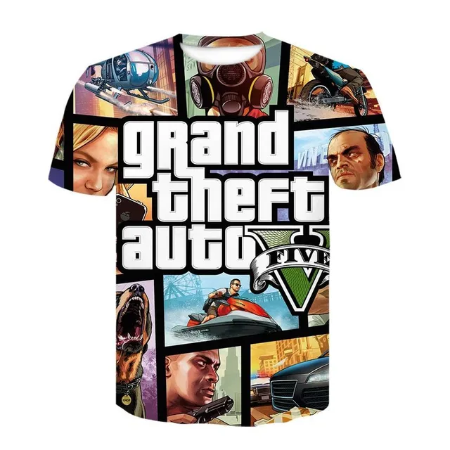 Men's and boys' shirts with Grand Theft Auto 5 prints XXS DT-393