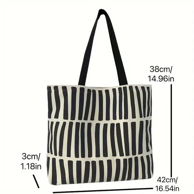 Practical Work Bag with Stripes - Great Capacity, One Shoulder, For Men and Women, To Work, School and Travel