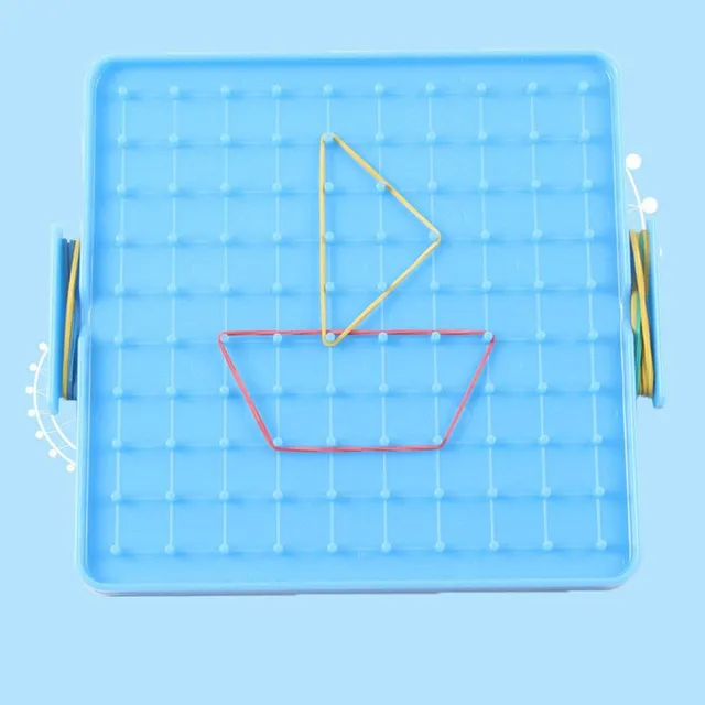 Reversible geoboard with rubber bands for children's development Monny