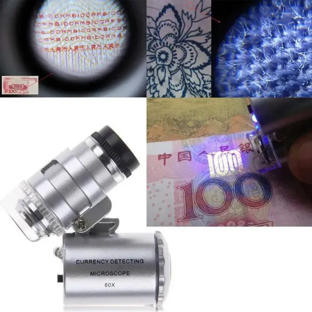 Set of tools for testing diamonds 3 in 1 - 60x magnifying glass with backlight