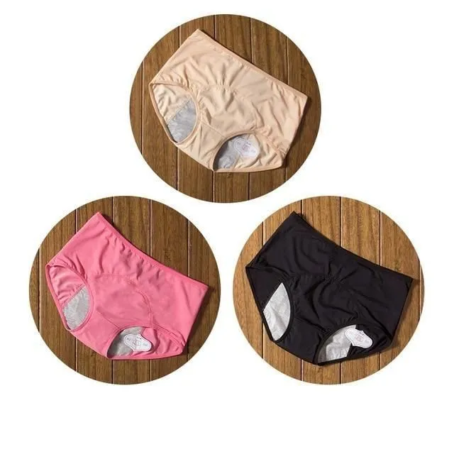 Menstrual panties 3k apricot-pink-black 4xlwaist78-83cm