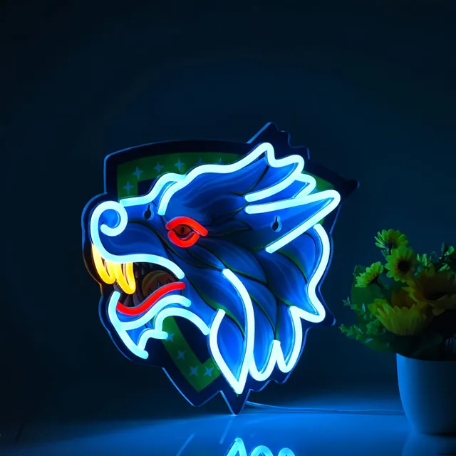 Neon Wolf Sign LED Advertising, USB Power, Wall Decoration - Bar, Pub, Shop, Club, Garage, Bedroom