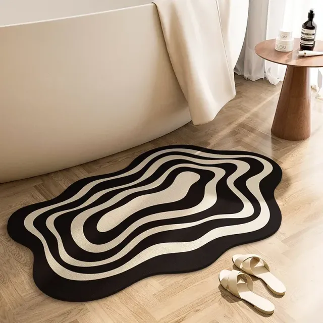 Waterproof bath mat with high absorption and anti-slip treatment for toilet/door