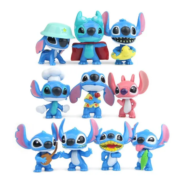 Kids creative set of figures popular animated characters Stitch - 10 pcs