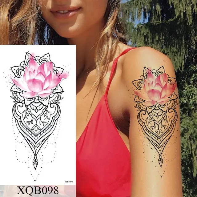 Women's waterproof fake tattoo on upper arm