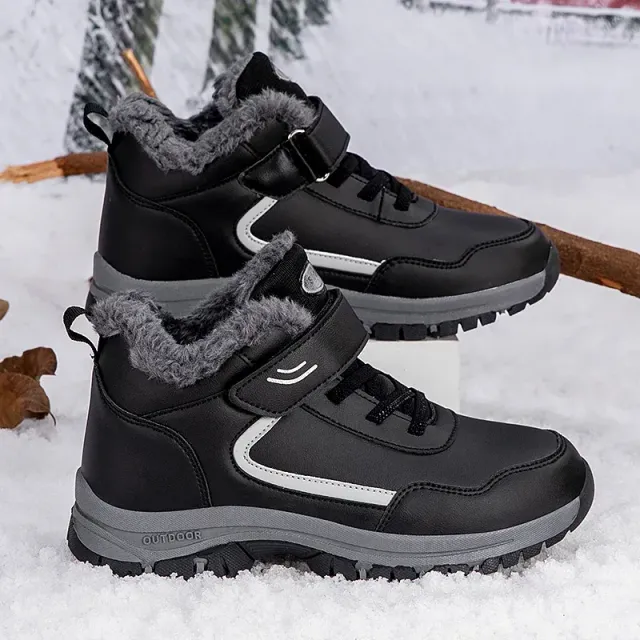 Winter boots with fur waterproof outdoor sneakers men's ankle boots