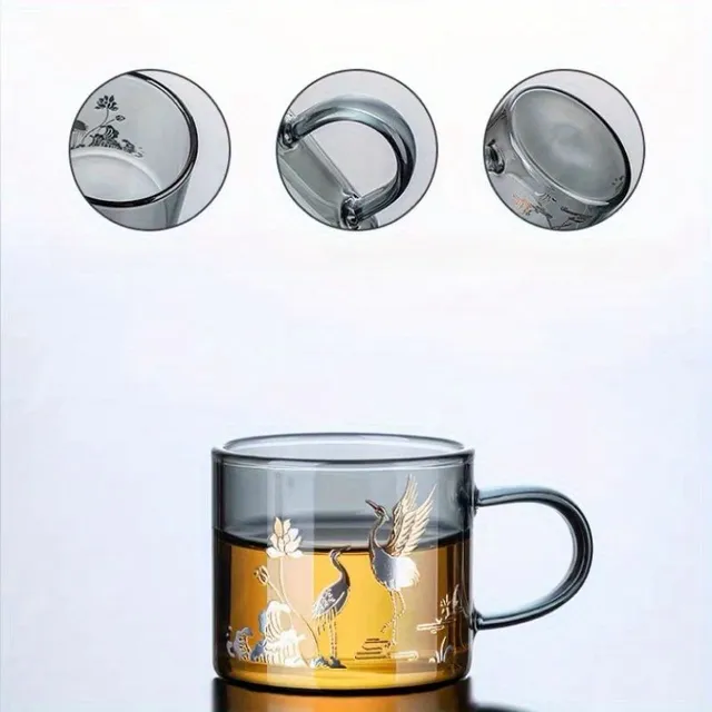 Elegant heat resistant glass cup for tea