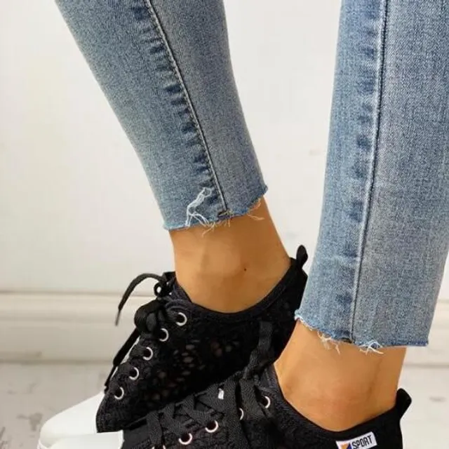 Luxury lace up sneakers for women