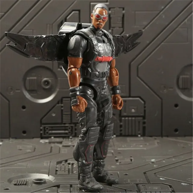 Action figures of popular superheroes falcon