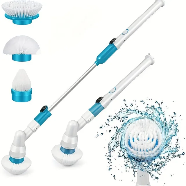 Electric Rotary Shower Brush with Long Handle - Bathtub and Tile Cleaner