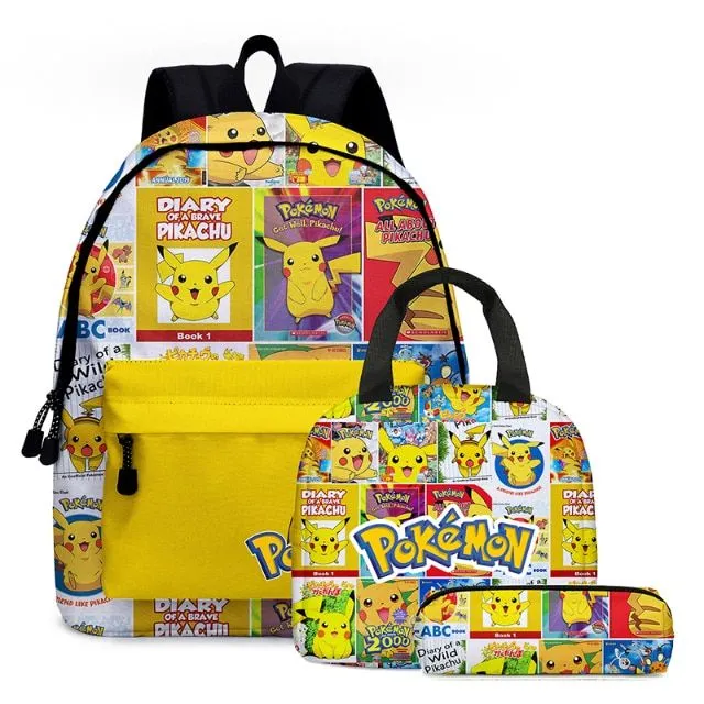 Set școlar pentru copii cu motiv desenat - Pokémon