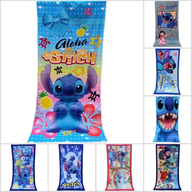 Ręcznik plażowy dla dzieci z niesamowitymi odciskami znaków Stitch