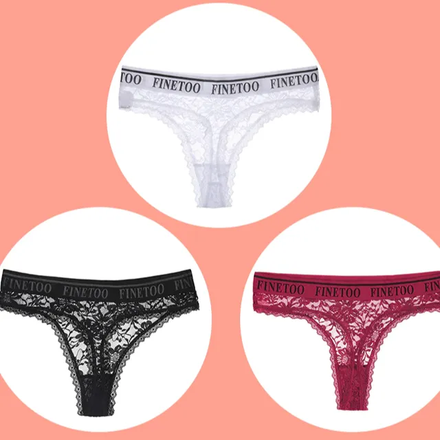 String en dentelle pour dames en lot de 3