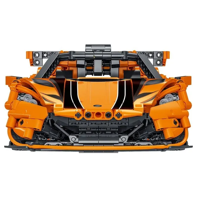 Mașină super portocalie, set de construcție de curse, asamblare dificilă pentru adulți, jucării auto pentru copii, cadou pentru băieți - model de mașină