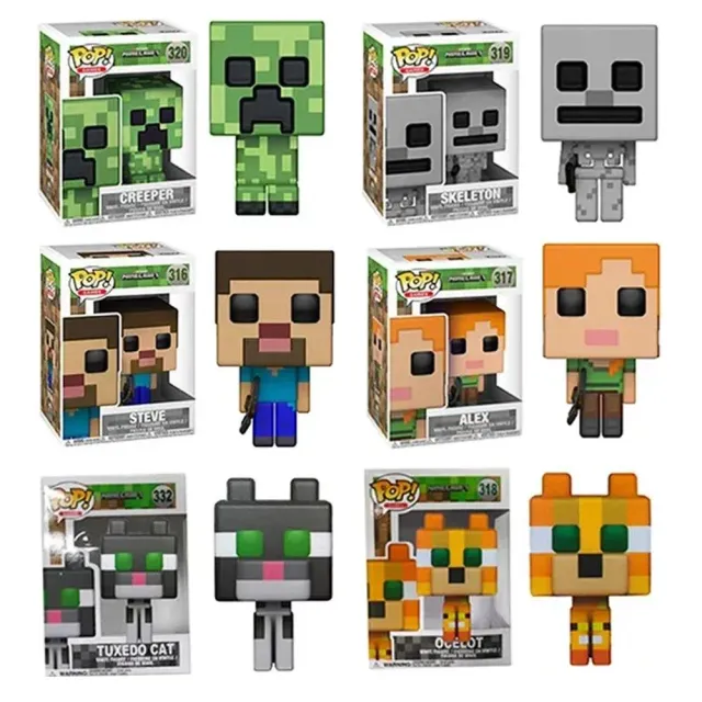 Figurine en plastique pour enfants représentant des personnages du jeu populaire Minecraft - Funko POP