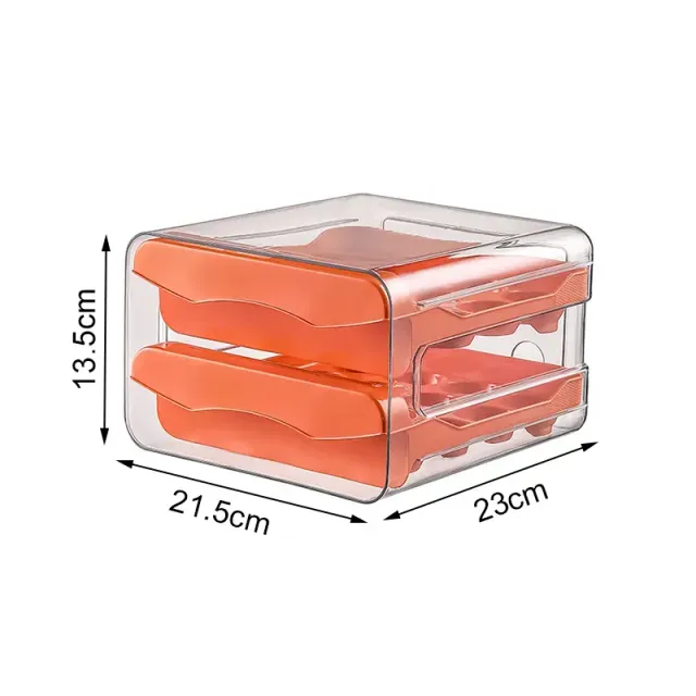 Two-layer egg drawer box - kitchen egg organizer for fridge