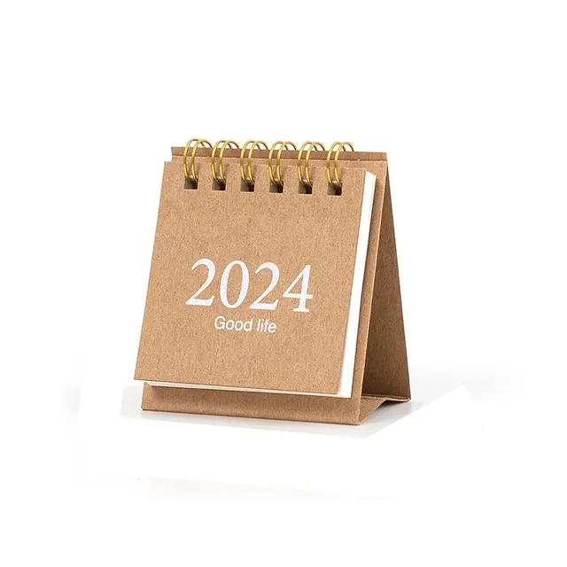 Mini Table Calendar 2024, portable creative notebook, decoration, small fresh chic table calendar, monthly planner for students and office supplies