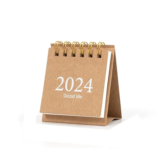 Mini calendar de birou 2024, caiet creativ portabil, decorațiuni, mic calendar de birou fresh și elegant, planificator lunar pentru studenți și necesități de birou