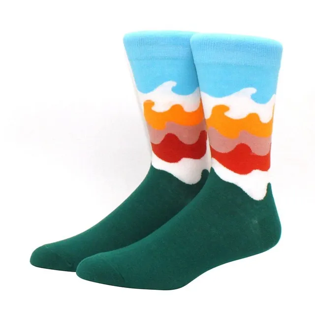 Pánske vtipné farebné ponožky na zimu