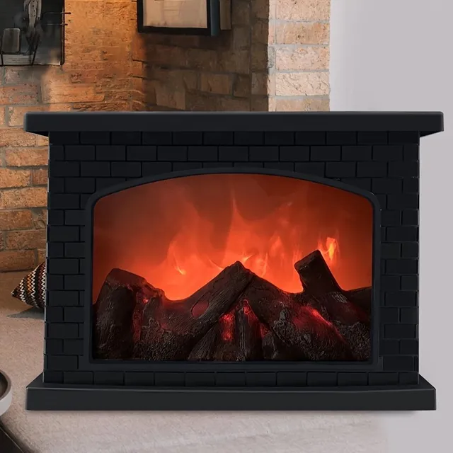 Flame Fireplace Wind Lamp with Imitated Coal, Retro Battery/USB Decoration, Pro Interior, Room,