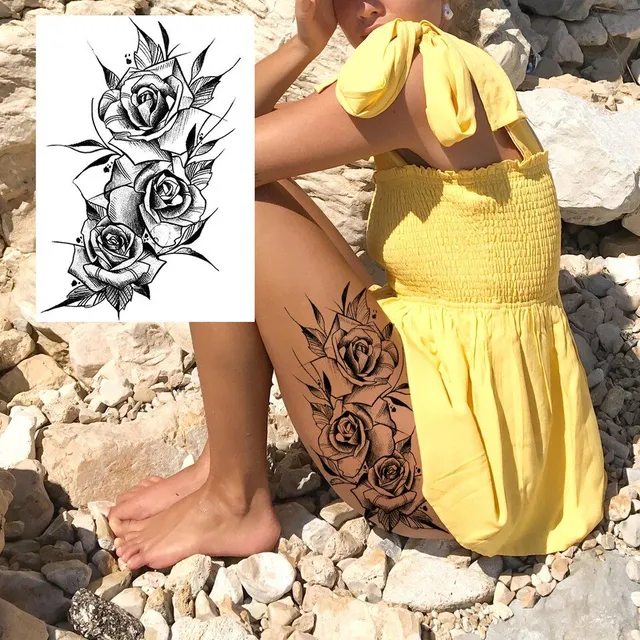 Sexy floral temporary tattoos for women