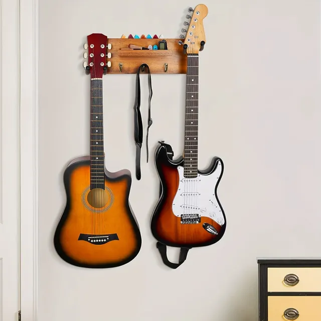 1 pc wspornik ściany na gitarze z 2 obrotowymi gumowymi hakami