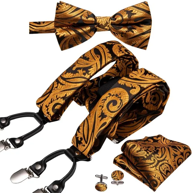 Men's suspenders, bow tie and handkerchief T1177