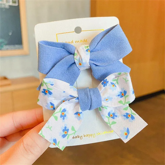 Set of colorful decorative hair bows 2 pcs