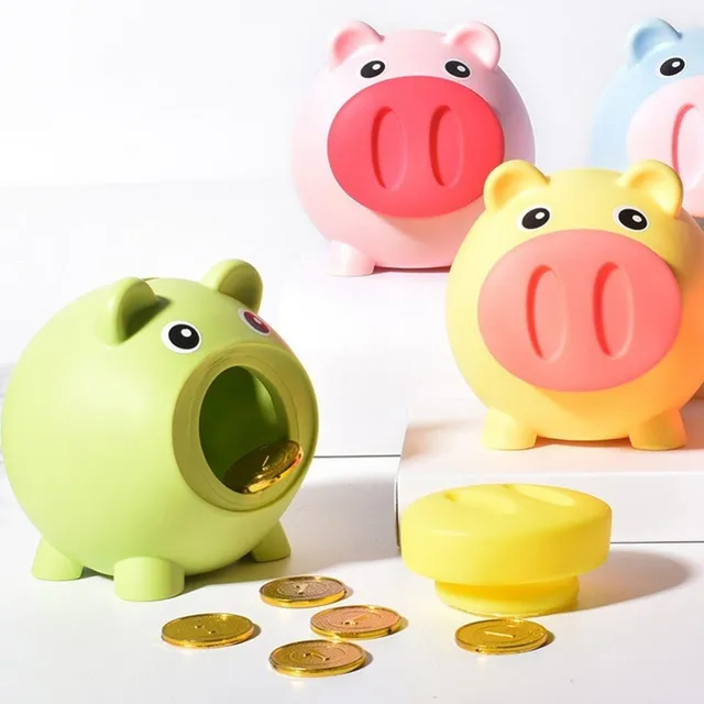 Cutiuta de economii pentru copii, in forma de porcusor - diferite culori