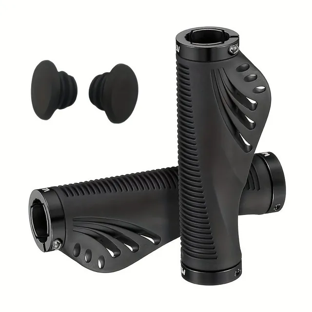 Universal MTB handlebar grips with double lock, anti-slip rubber, suitable for all types of bicycles
