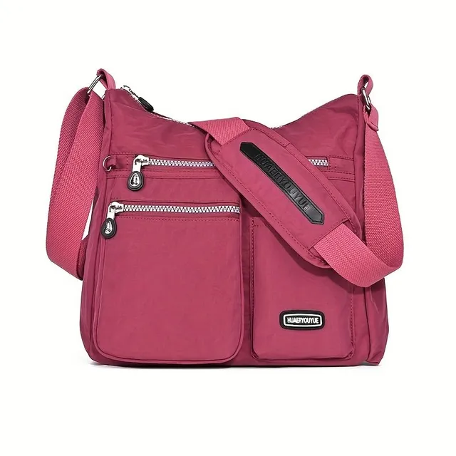 Women's bag Messenger made of durable nylon with multizip cross strap on the shoulder, ideal for work