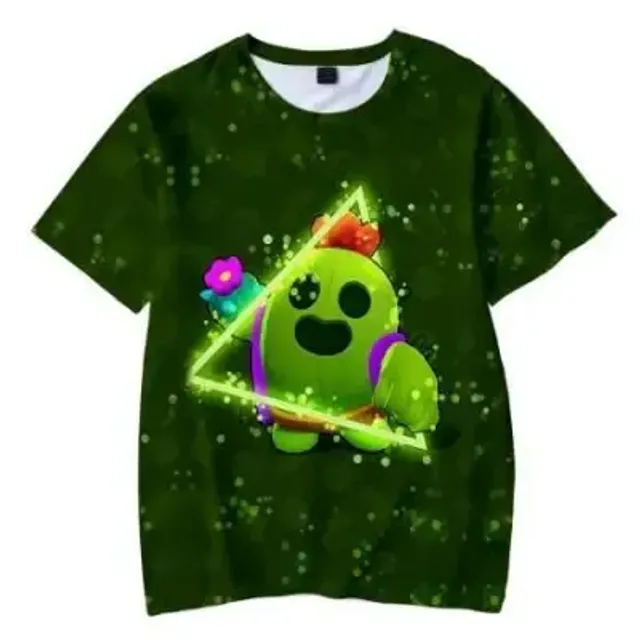 Kids short sleeve shirt with prints of popular Brawl Stars characters