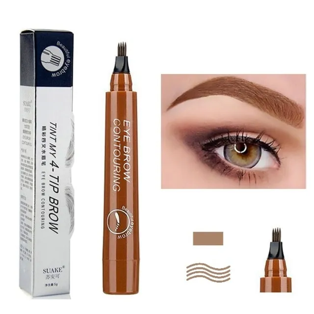 Waterproof eyebrow pencil with microblanding effect - multiple colours