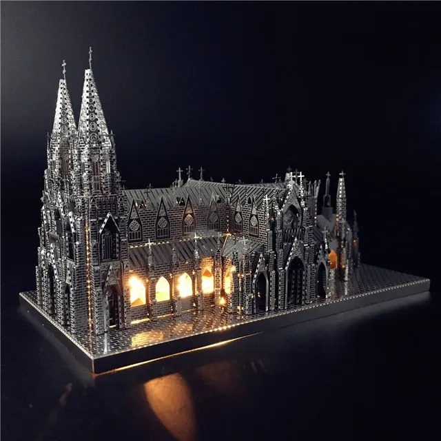 Štýlové zaujímavé 3D puzzle s LED osvetlením