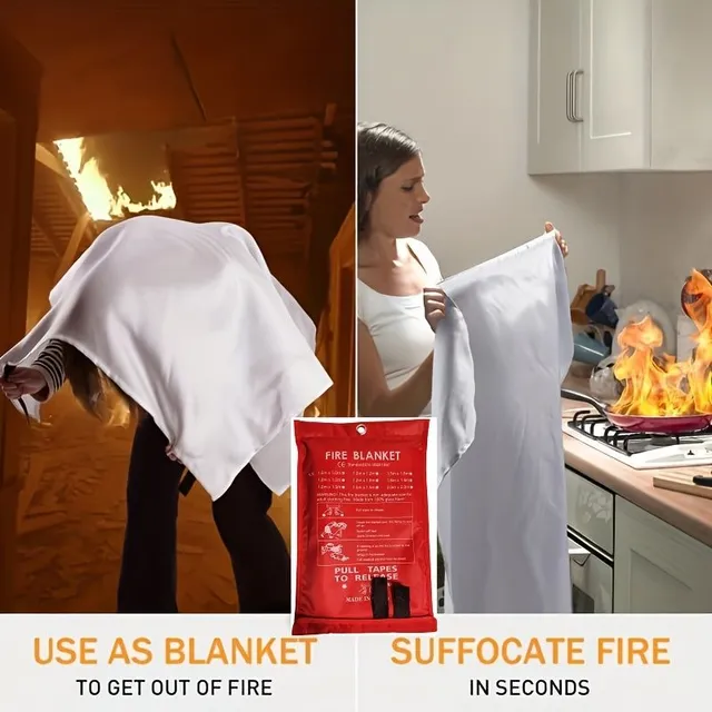 Koc przeciwpożarowy do gaszenia pożaru kuchennego - włó