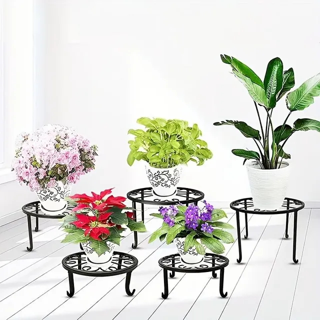 5 piece flower holder © Stand for plants for indoor and outdoor use © Hinged flower holder for large pot holder