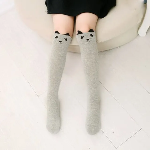 Chaussettes montantes pour filles avec des animaux - 10 variantes