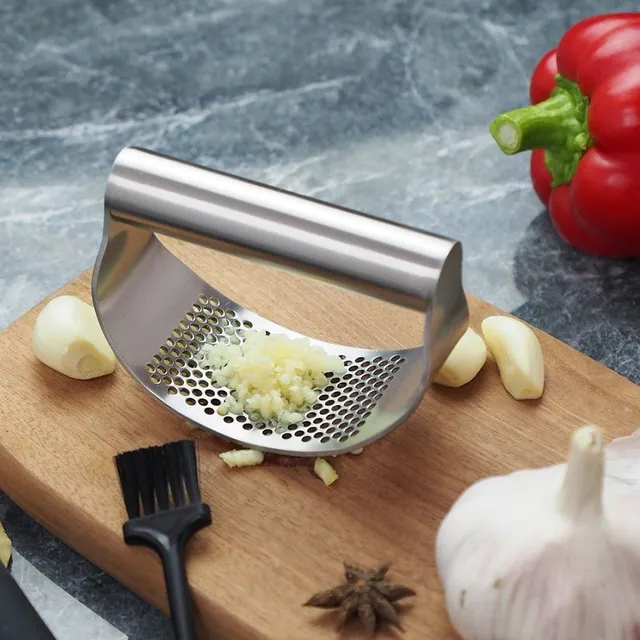 Stainless steel garlic press