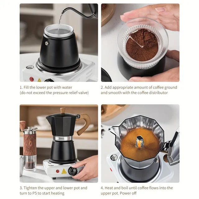 Kavárenský hrnec Moka pro domácnost - Malý kávovar pro vaření silné kávy