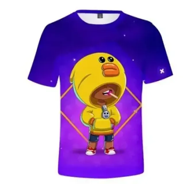 Kids short sleeve shirt with prints of popular Brawl Stars characters