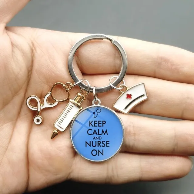 Original keychain with motif of doctors and nurses