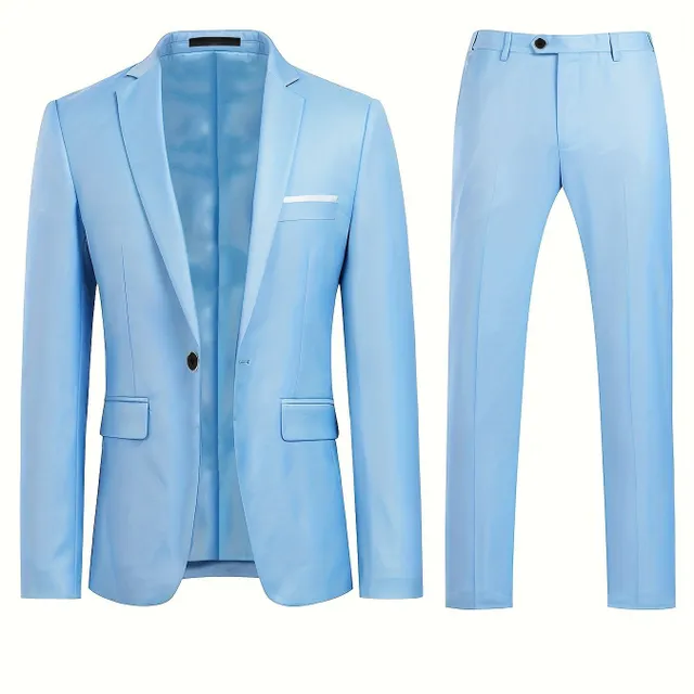 Formal men's suit 1 button jacket + pants for business dinner, wedding, party